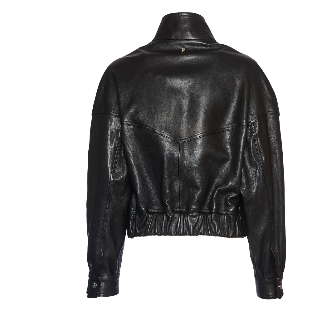 Dondup Zwarte Leren Bomberjack Black Dames