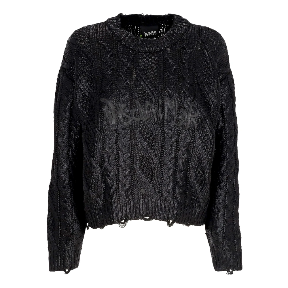 Disclaimer Zwarte W Logo Crewneck Sweater Black Dames