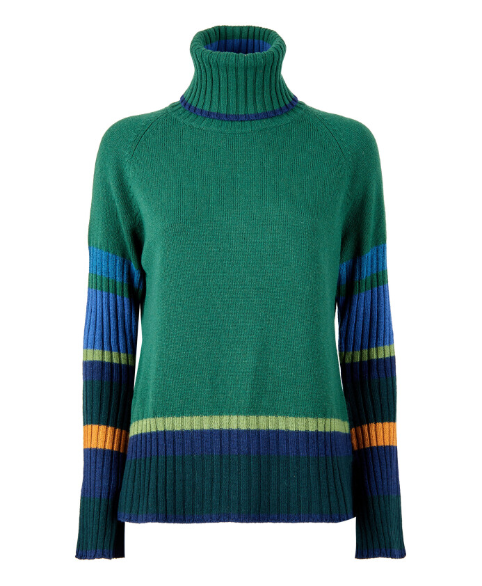 vert-uni-pour-femmes-et-col-roule-avec-des-details-multicolores-contrastants