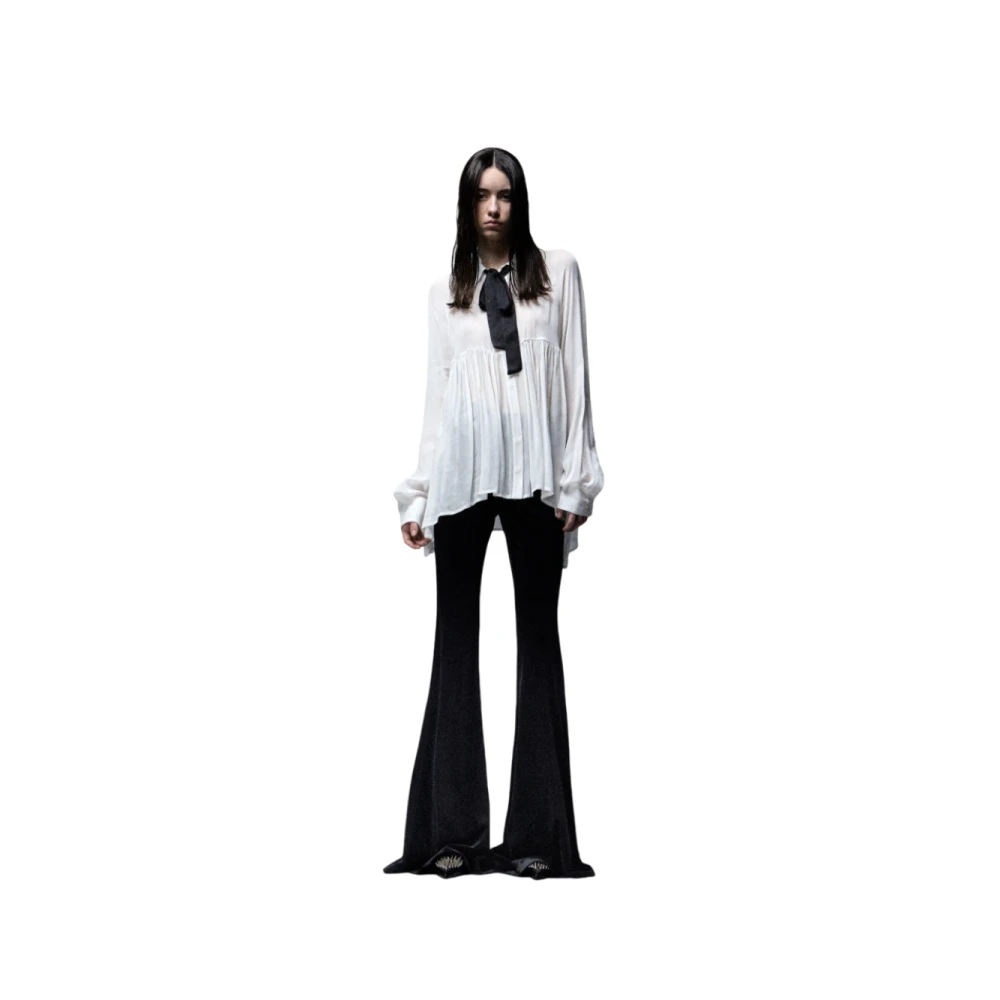 Aniye By Georgette Viscose Shirt met Strikdetail White Dames
