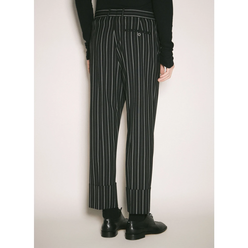 Vivienne Westwood Gestreepte Wol Cropped Broek Black Heren