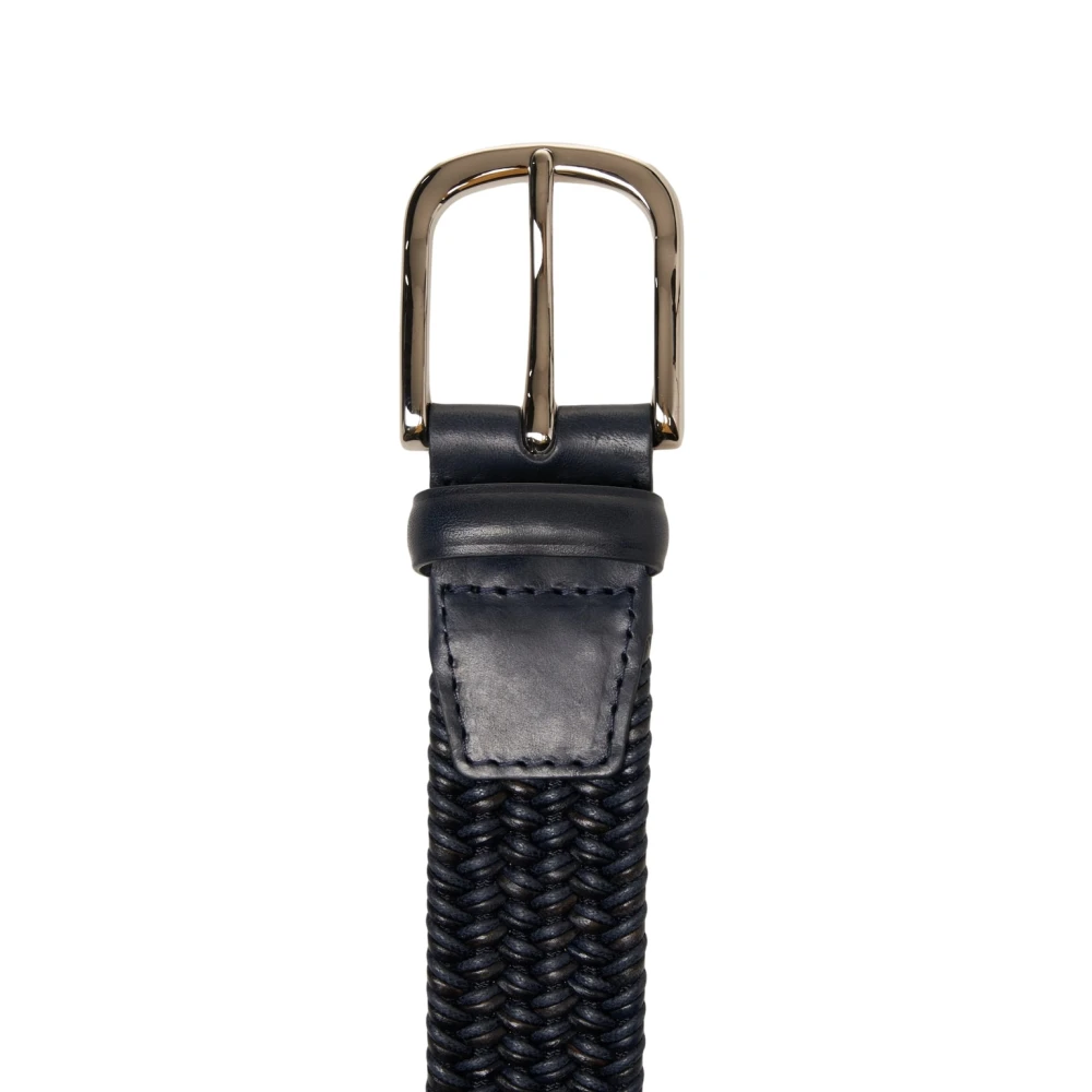 Orciani Blauwe Leren Stretch Riem Blue Heren