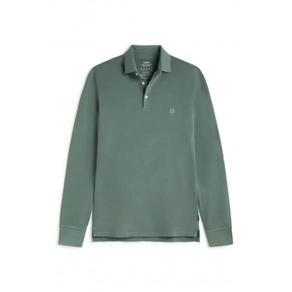 Ecoalf Stoffige groene polo met lange mouwen Green Heren