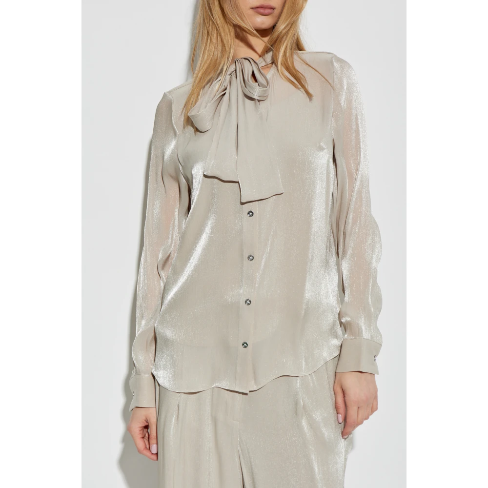 Michael Kors Shirt met lurex draad Beige Dames