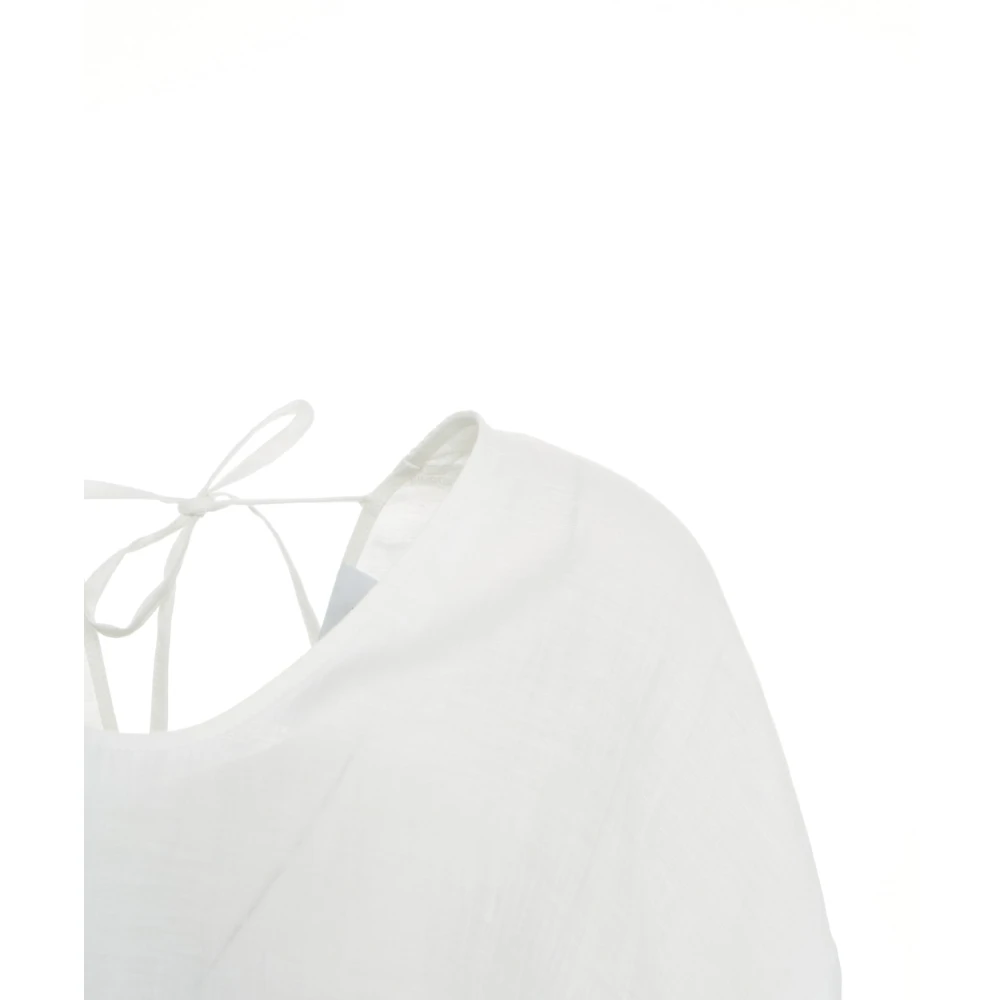 Kaos Witte Linnen Blend Wijde Blouse White Dames