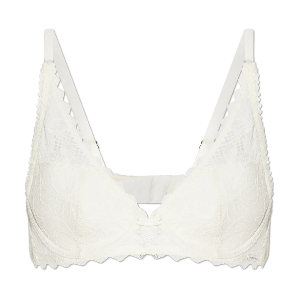Emporio Armani Vrouw Wit Ondergoed Dames, 80A Eu, Eternal Lace Gewatteerde Balconette Bh