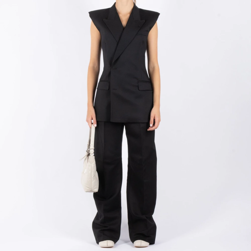 MM6 Maison Margiela Zwart Polyester Gilet Black Dames