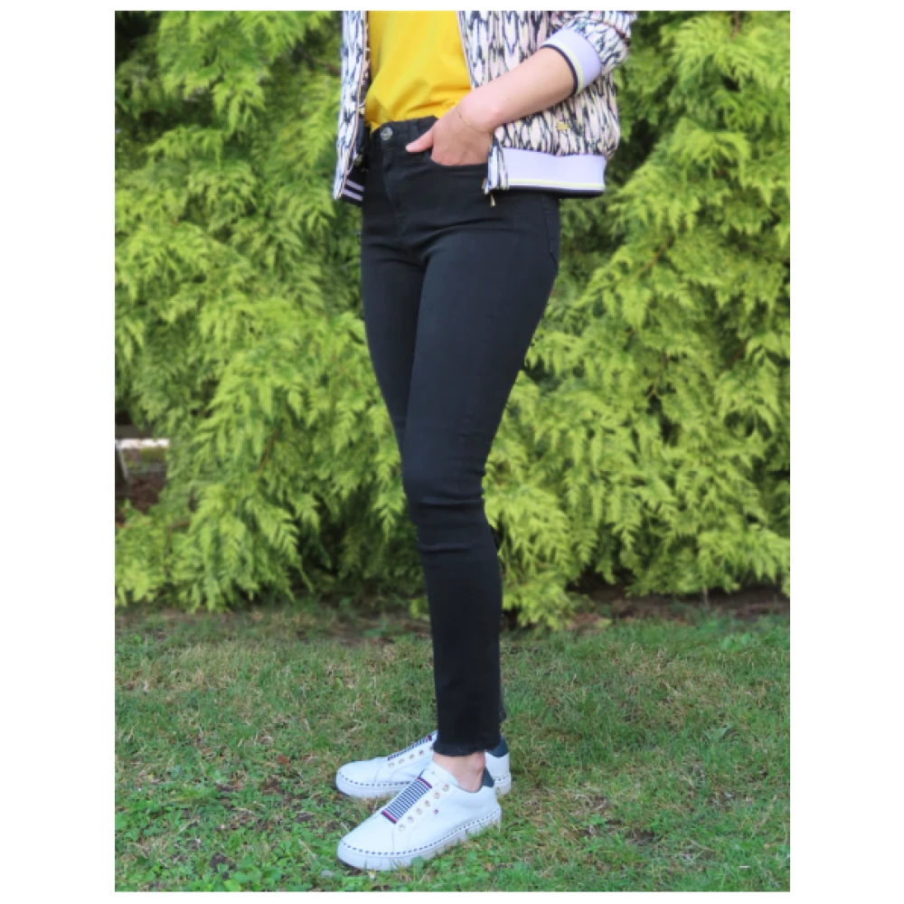 Denim Studio Katy broek met franjezoom Black Dames