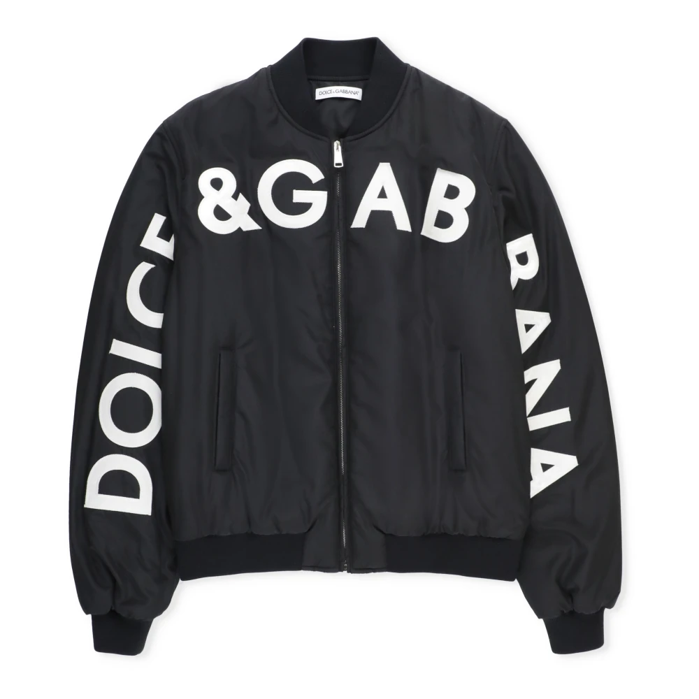 Dolce & Gabbana Svart Bomberjacka för Pojkar Black, Pojke