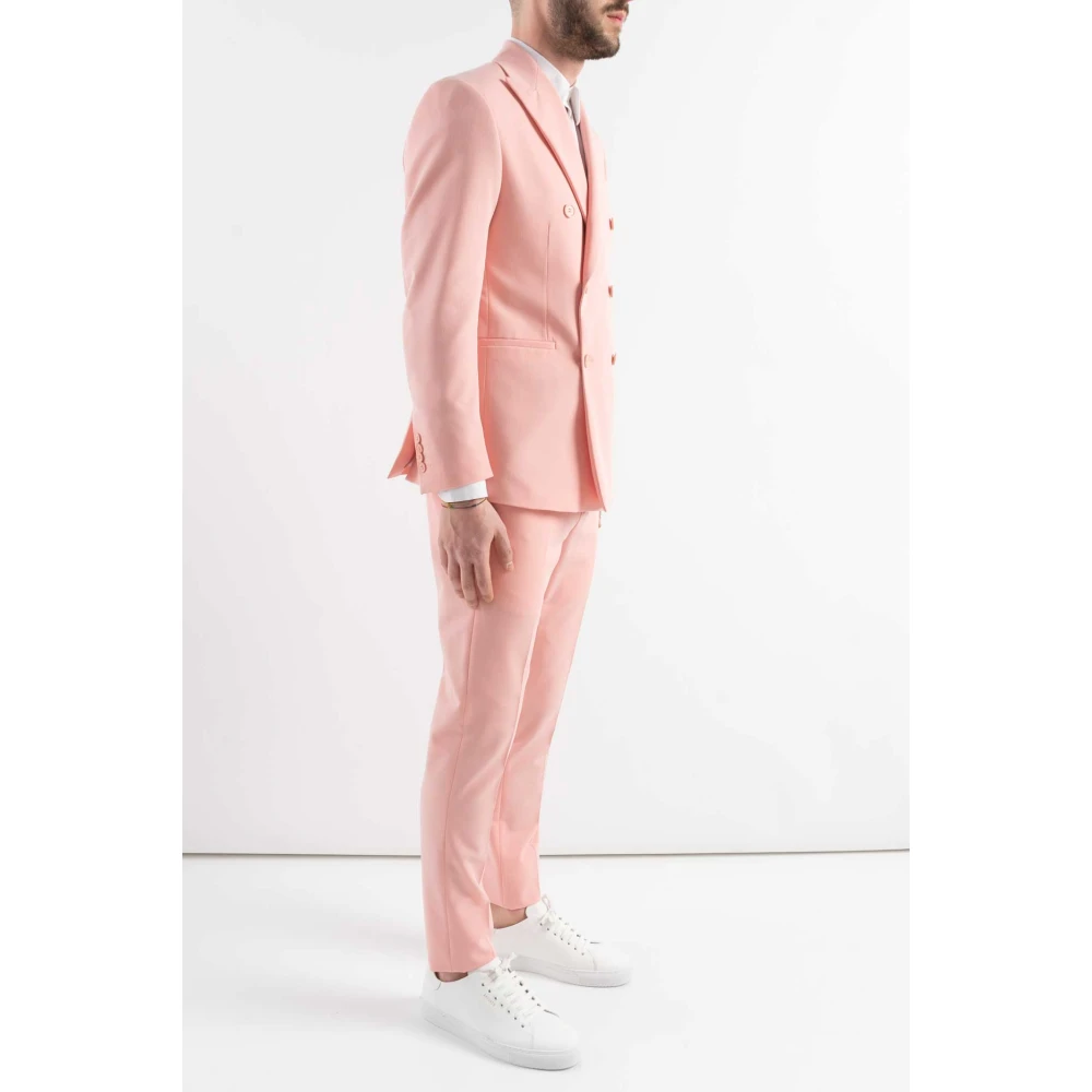Corsinelabedoli Dubbelrijige pakken Abito Pink Heren