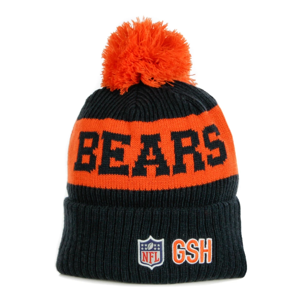 new era NFL Pom Hat Field Sport Knit Black Heren