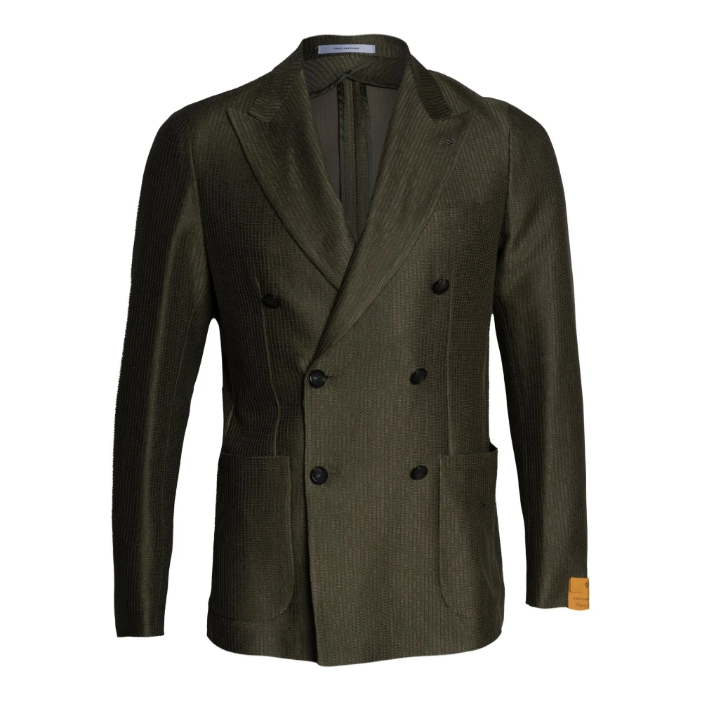 Tagliatore Men's Green Double-Breasted Blazer - Blazers - S - Suits