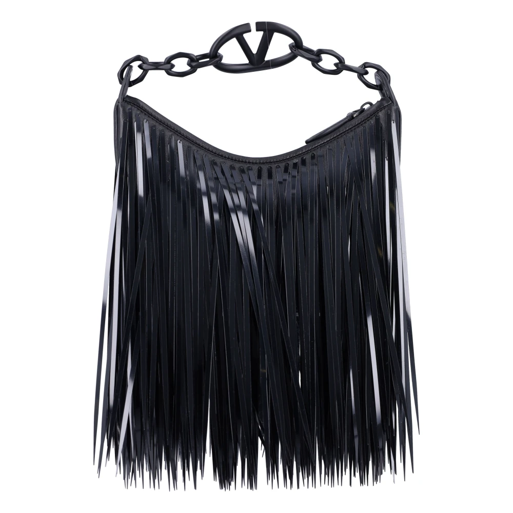 Valentino Garavani Zwarte VLogo Moon Mini Hobo Tas Black Dames