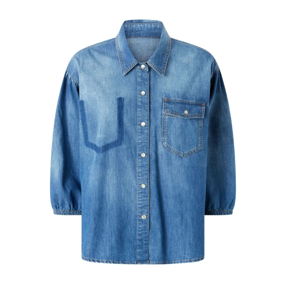 Pinko Women's Blue Shirts, L, Denim Shirt `Chobe`