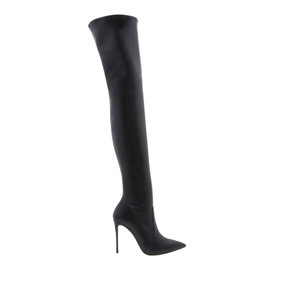 Casadei Vrouw Zwart Schoenen Dames, 39 Eu, Leer, Julia Overknee-Laarzen