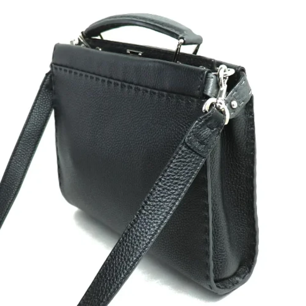 Fendi Vintage Pre-owned Leather crossbody-bags Black Heren
