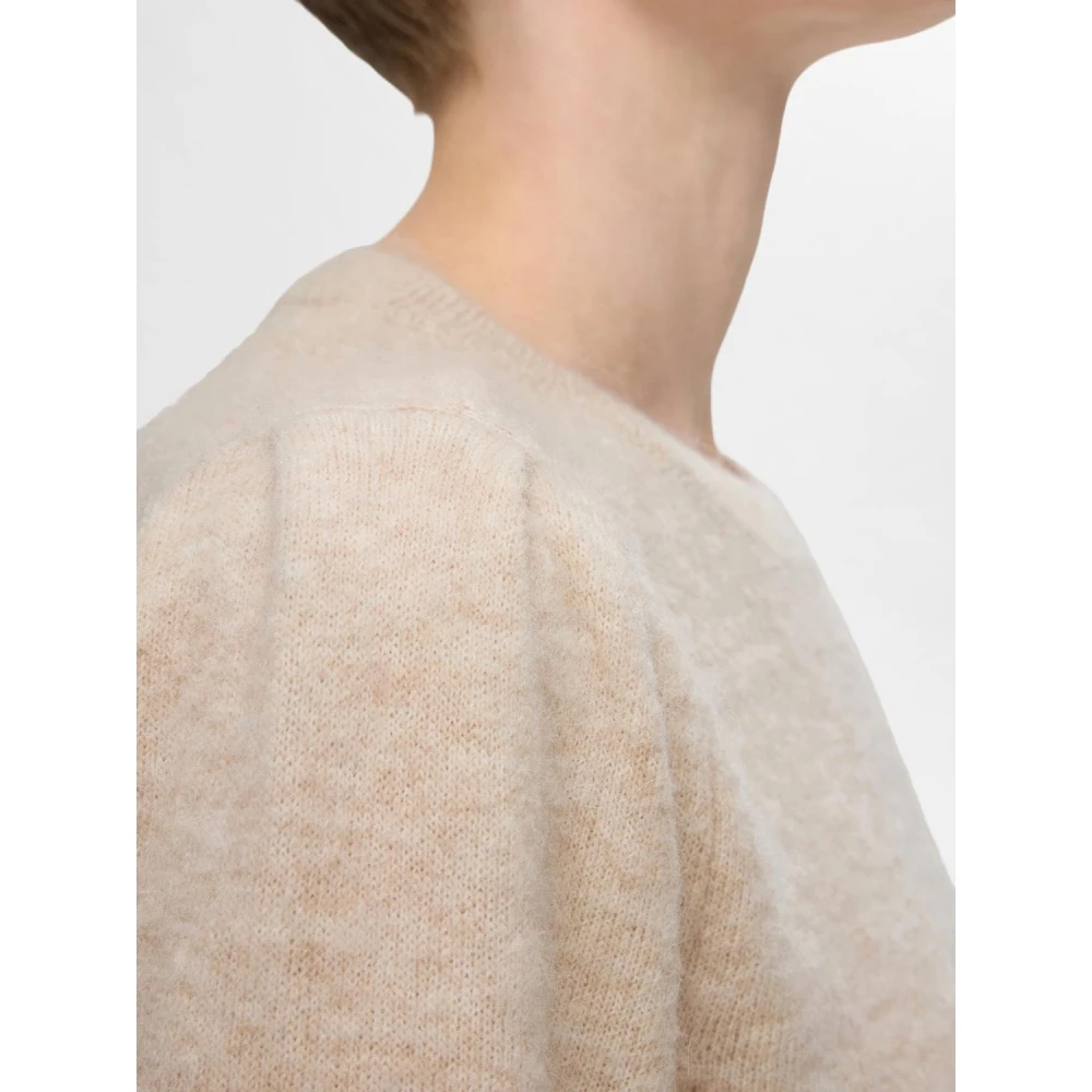 Selected Femme Open Back Knit O-Neck Sweater Beige Dames