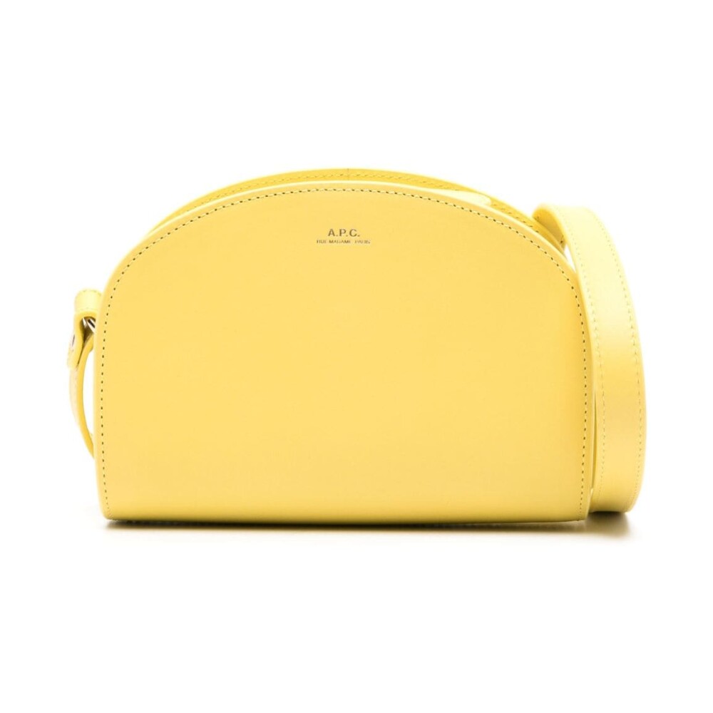 Gele Leren Demi Lune Mini Tas A.P.C. Schoudertassen Miinto.be