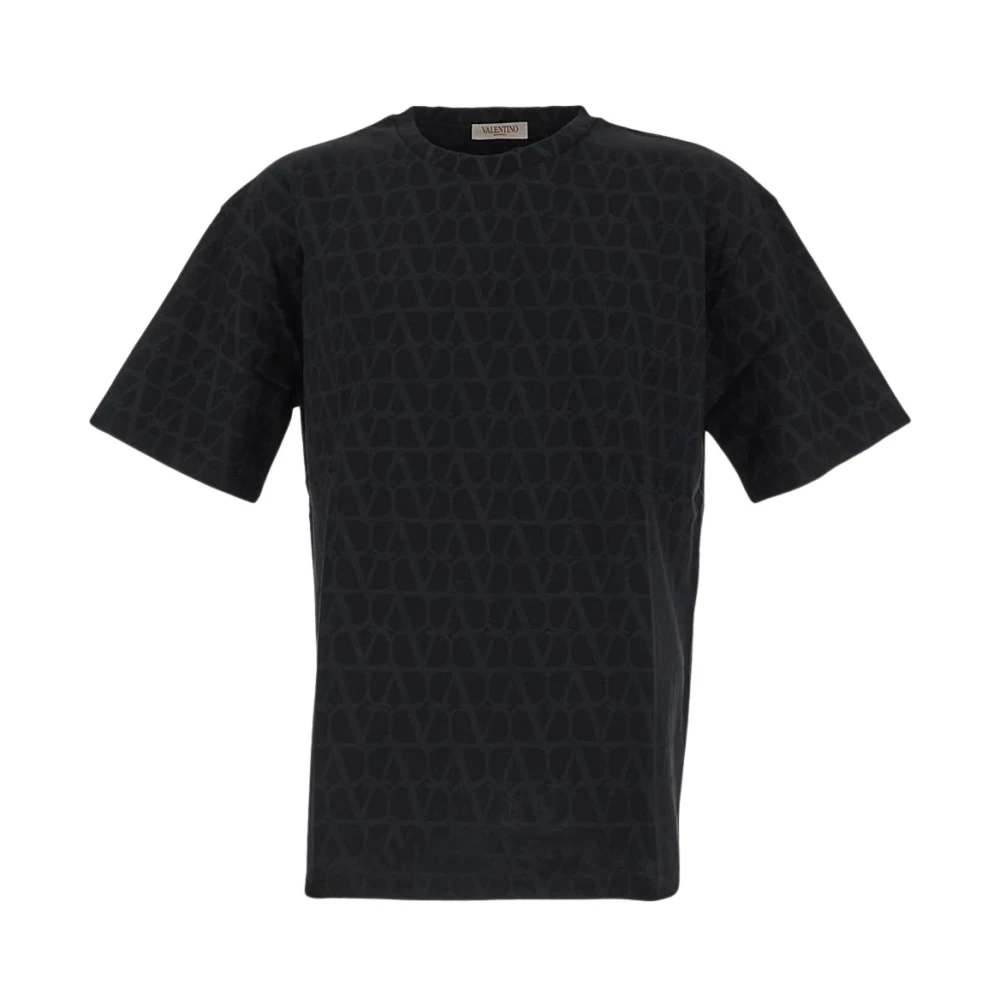 Valentino Katoenen Logo T-shirt Black Heren
