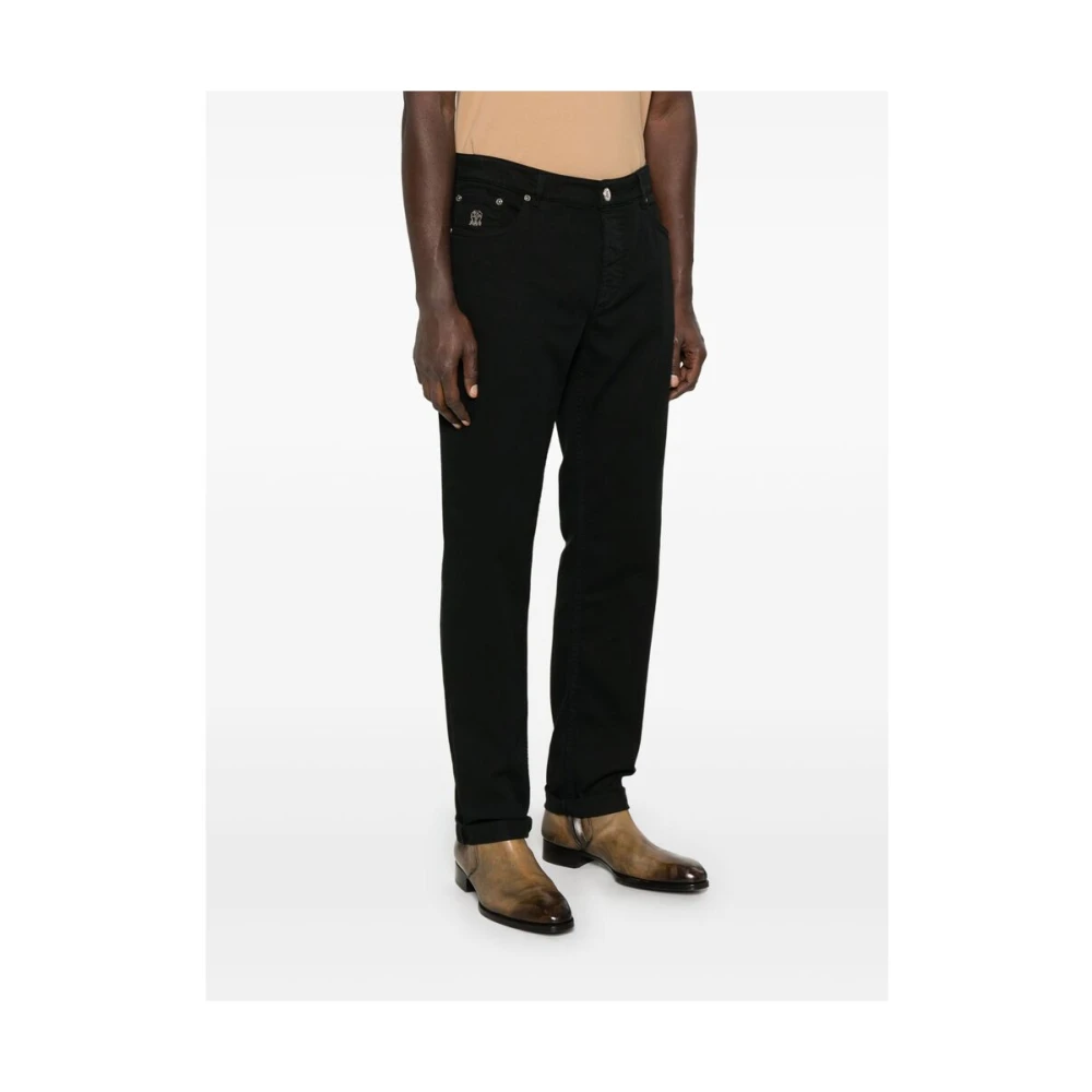 BRUNELLO CUCINELLI Zwarte Klassieke Five-Pocket Jeans Black Heren