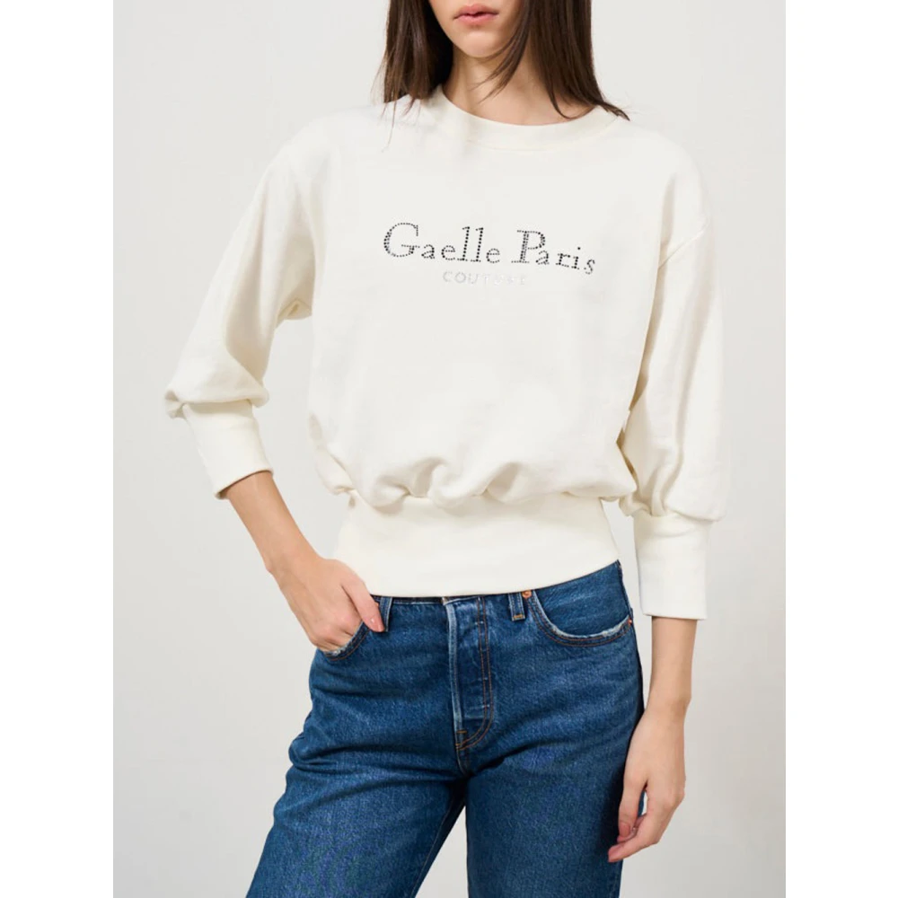 Gaëlle Paris Beige Casual Sweatshirt met Logo Beige Dames