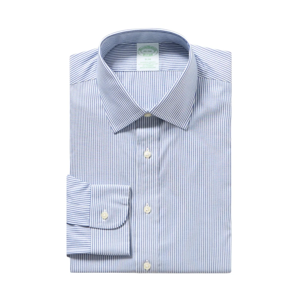 Brooks Brothers Supima Stretch Slim Fit Overhemd Blue Heren