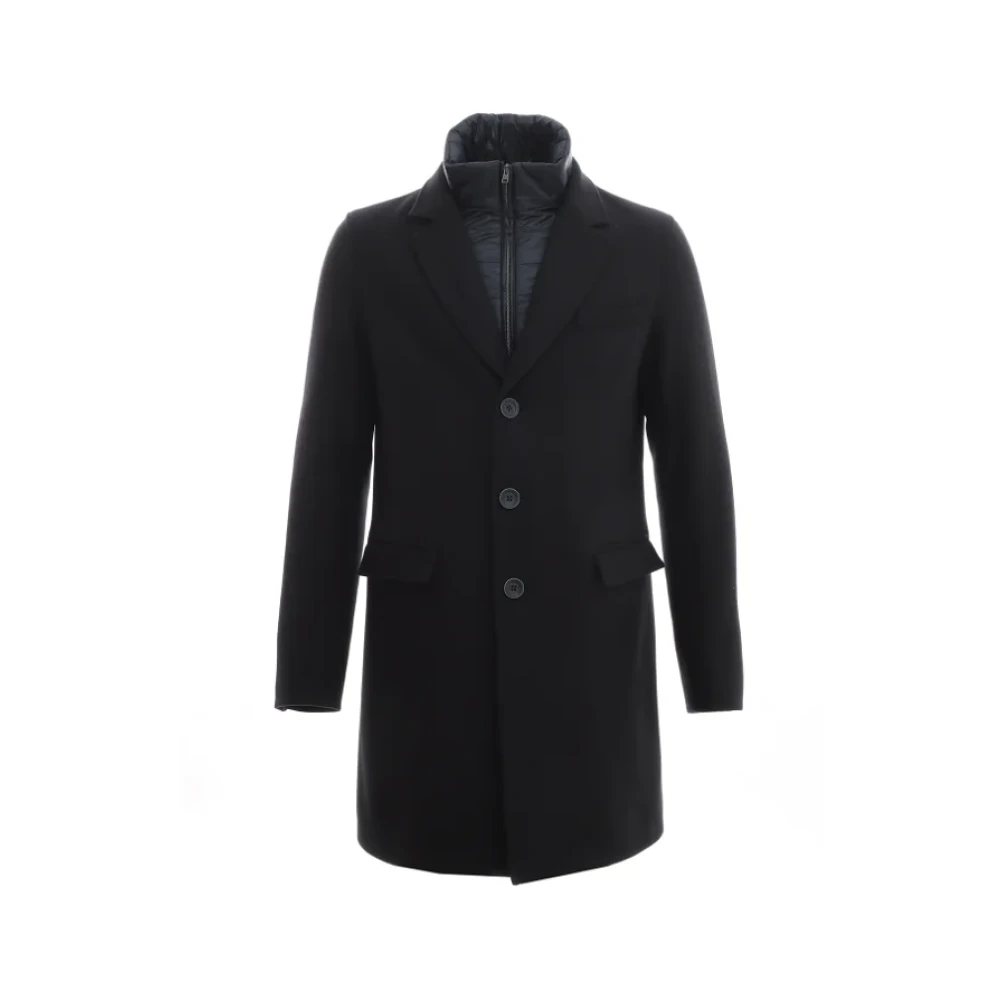 Herno Men's Blue Coat With Detachable Bib - Single-Breasted Coats - 2XL - Coats