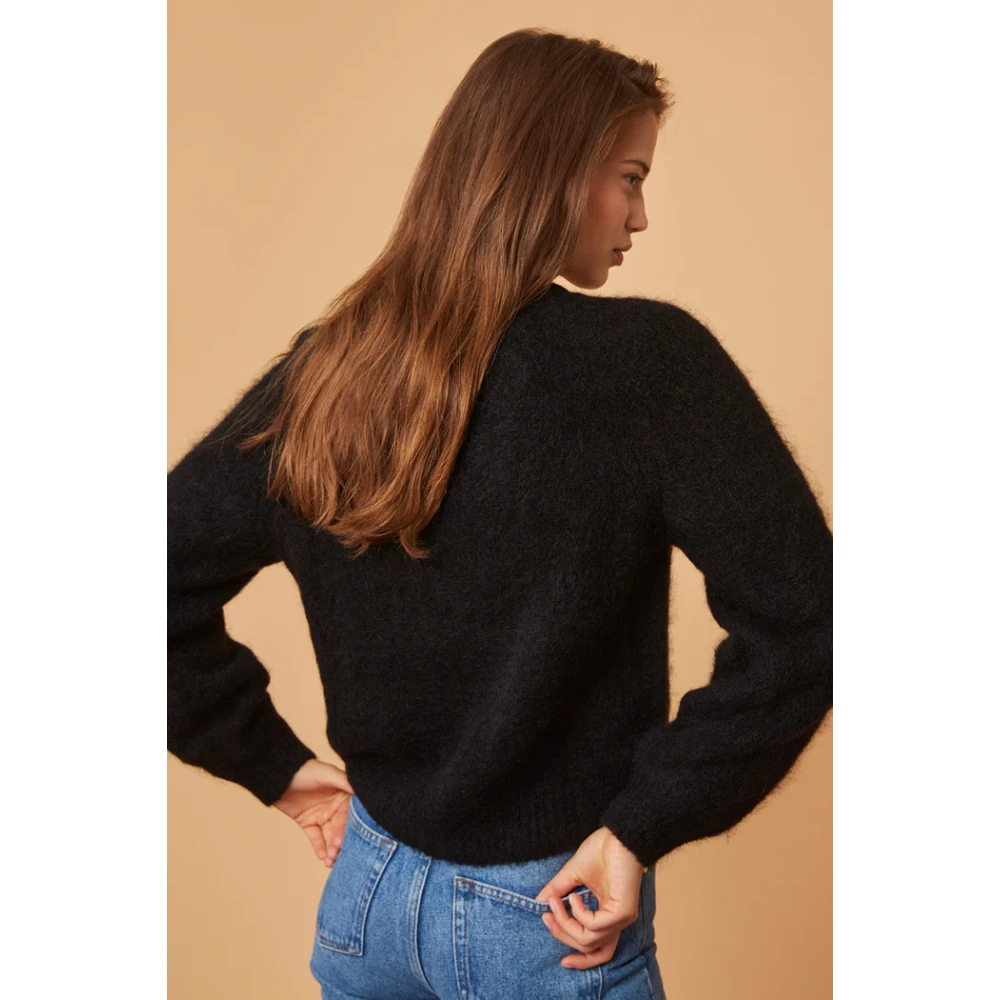 Des Petits Hauts Gezellige Zwarte Jas Tijdloze Stijl Black Dames