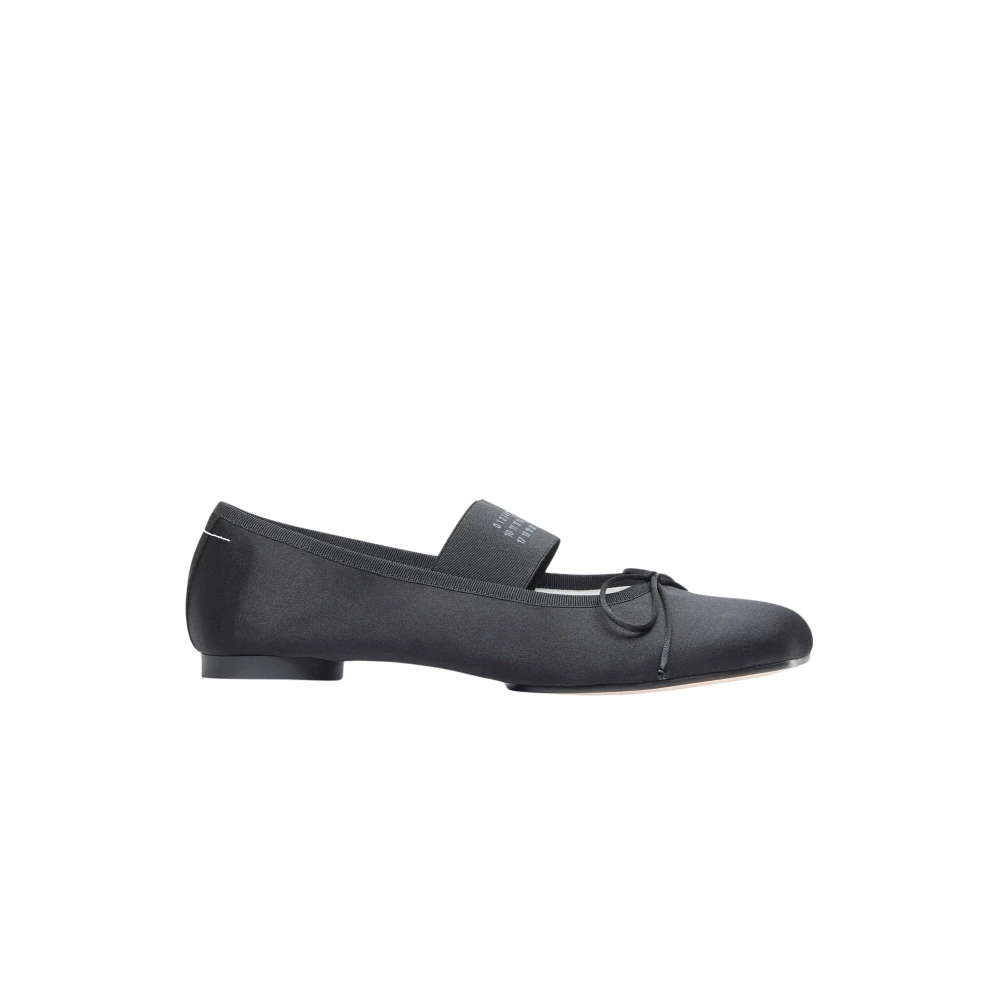 MM6 Maison Margiela Anatomiska Ballerinaskor med Logotyptryck Black, Dam