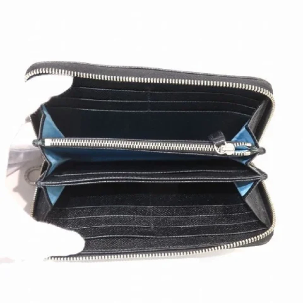 Bvlgari Vintage Pre-owned Leather wallets Black Dames
