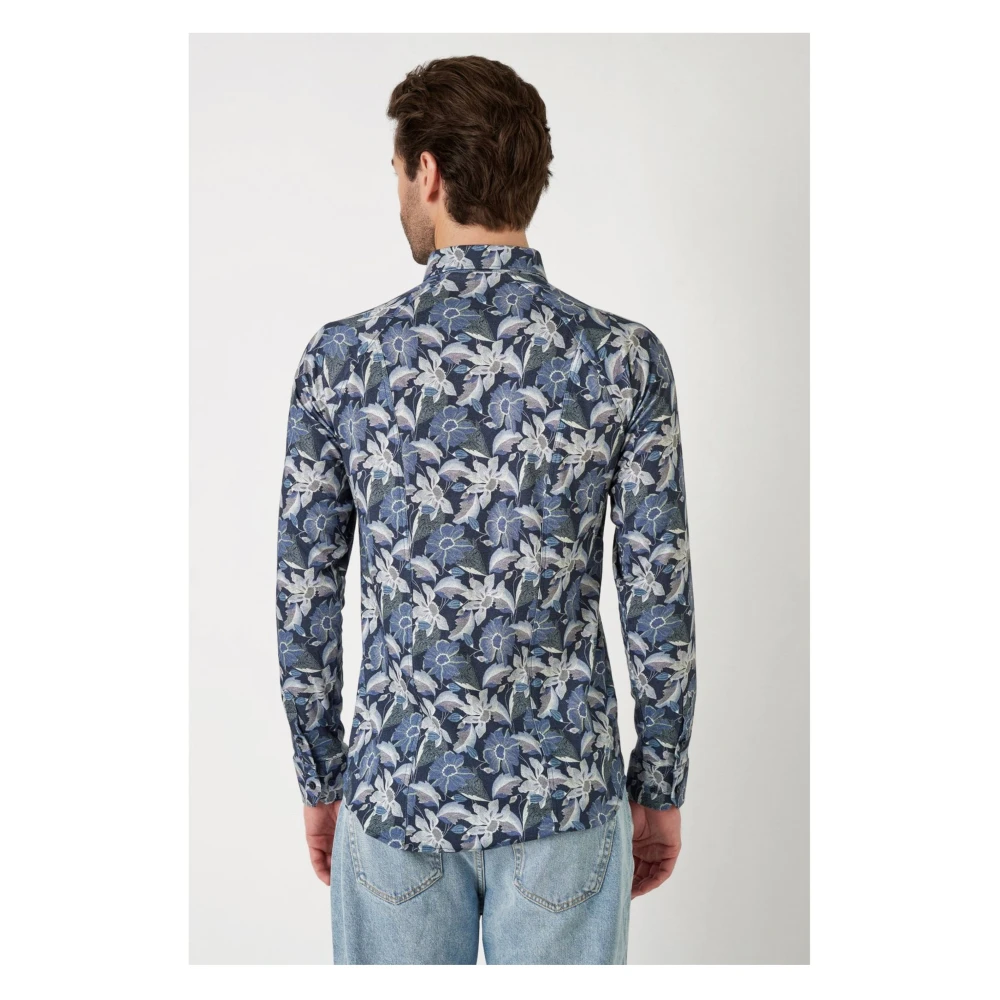 Desoto Blauw Overhemd met Lange Mouwen Kent Stijl Blue Heren
