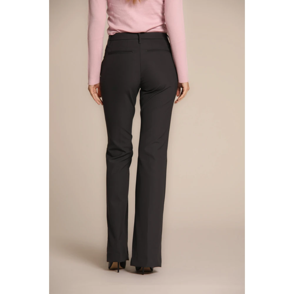 Mason's Slim Fit Donkergrijze Flare Chino Broek Gray Dames