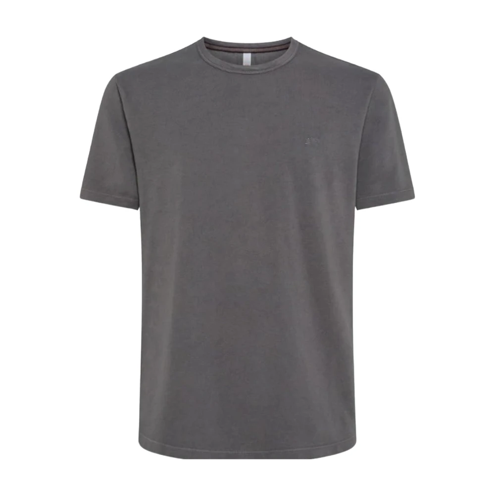 Sun68 Geborduurd Logo Antraciet T-shirt Gray Heren