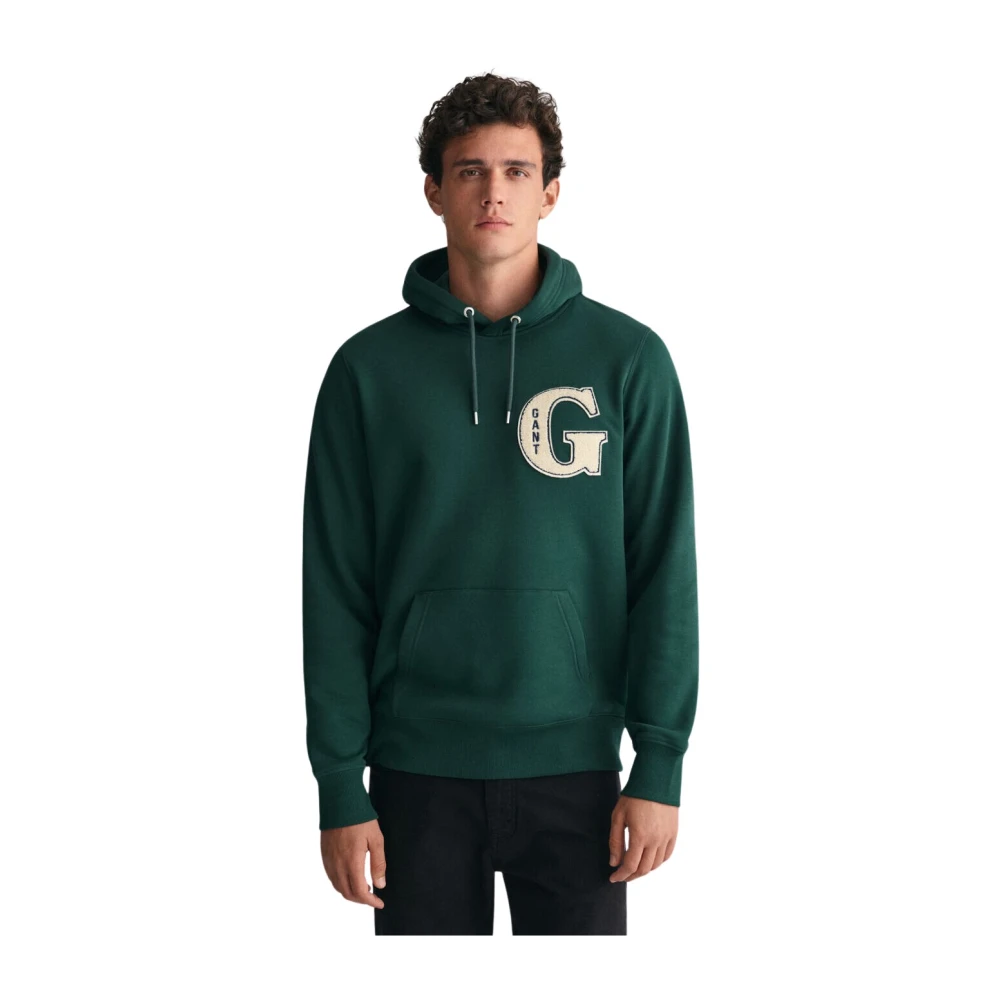 Gant G Graphic Hoodie Green Heren