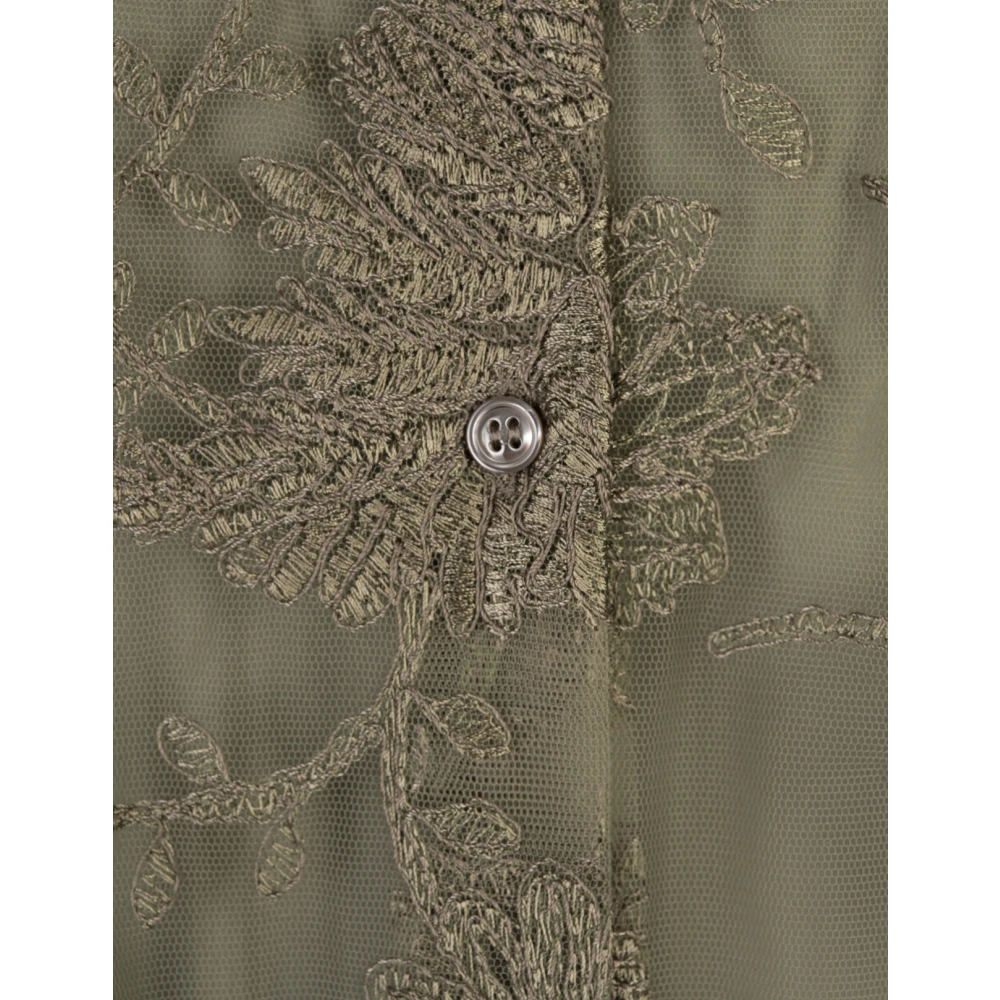 Ermanno Scervino Groene Tule Geborduurde Shirt Camisole Green Dames