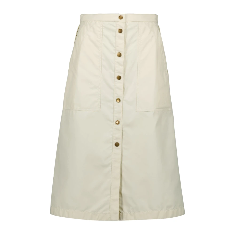 Moncler Women's Beige Button-Up Midi Skirt