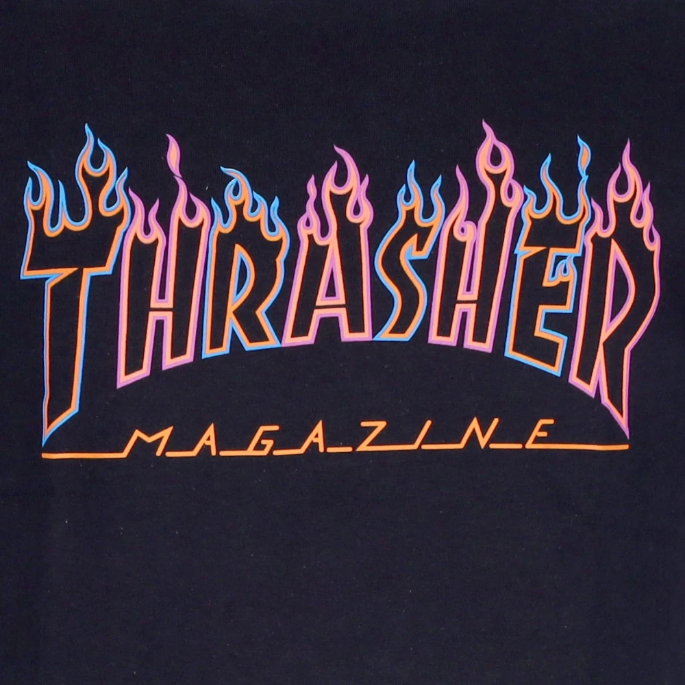 Thrasher Neon Flame Heren T-shirt Zwart Black Heren