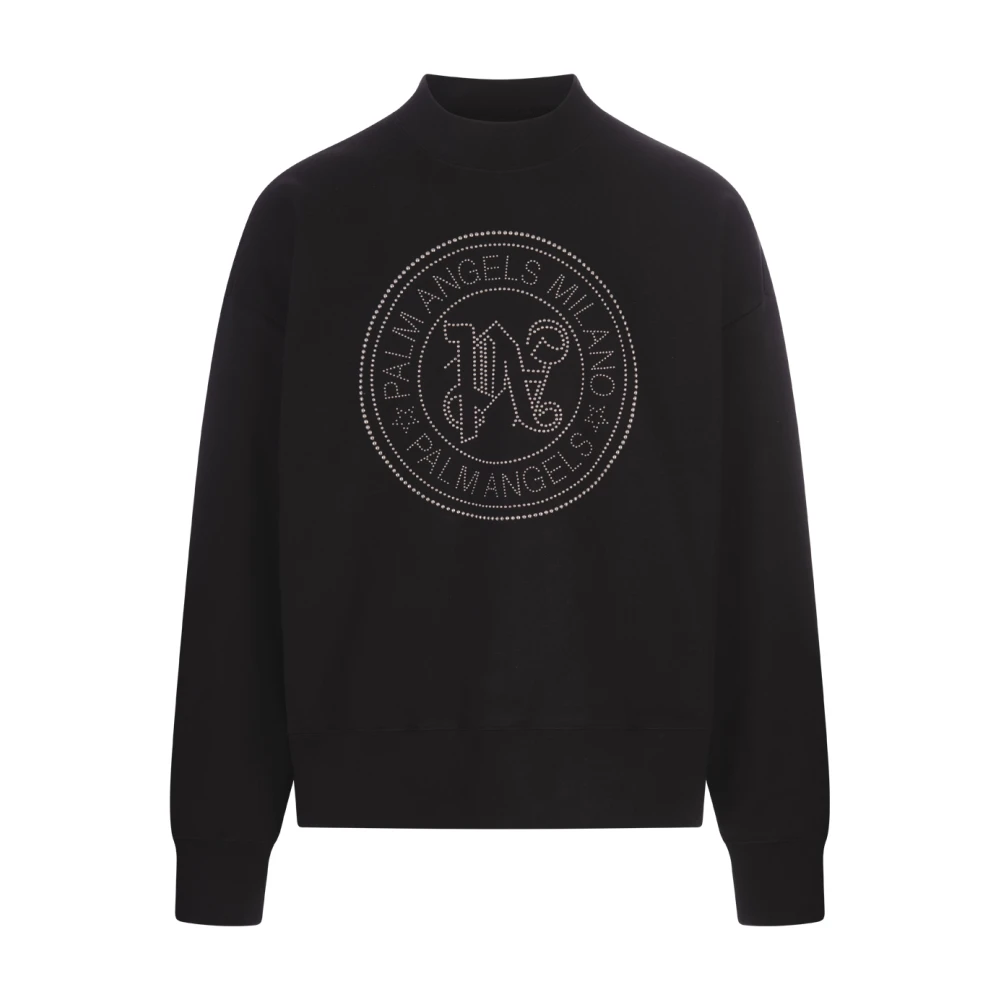 Palm Angels Zwarte Crewneck Sweatshirt met Logo Black Heren