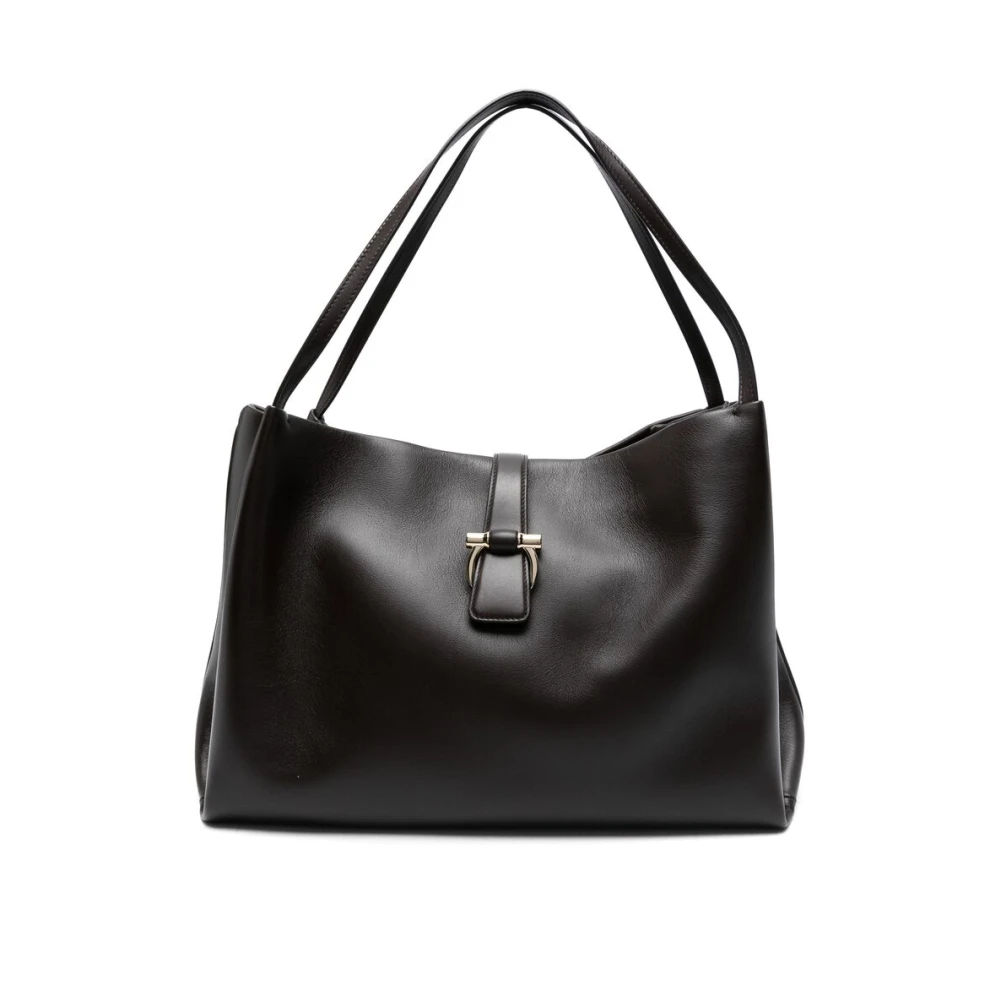 Salvatore Ferragamo Cederbruine Handtas Magnetische Sluiting Brown Dames