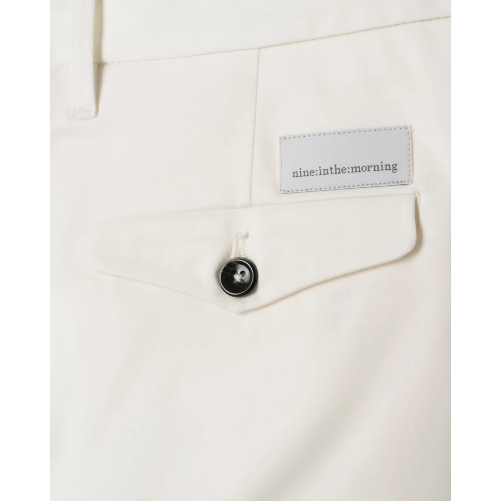 Nine In The Morning Luxe Katoenen Stretch Chino Broek White Heren