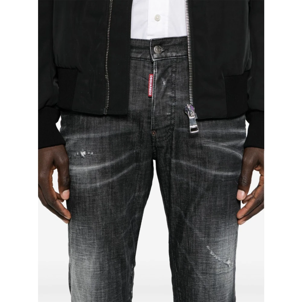 Dsquared2 Zwarte Slim Fit Stretch Katoenen Jeans Black Heren