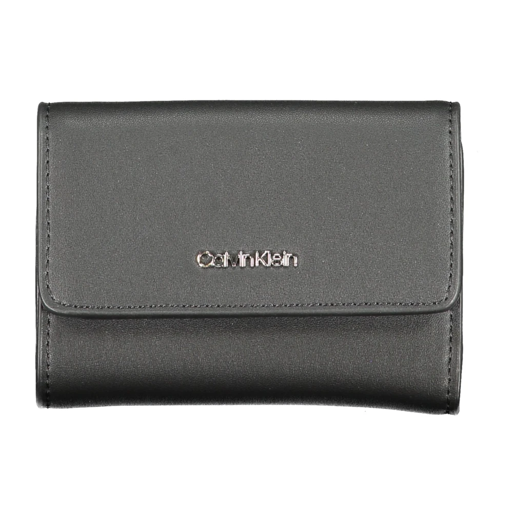 Calvin Klein Damesportemonnee Zwart Rfid Ritssluiting Black Dames