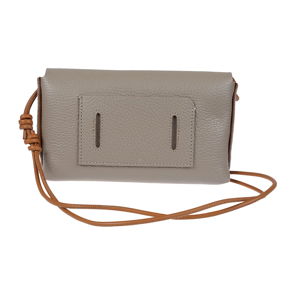 Zanellato Witte leren clutch tas Twist Lock Brown Dames