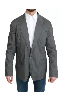 Slim Fit Bomullsblazer med Logodetaljer
