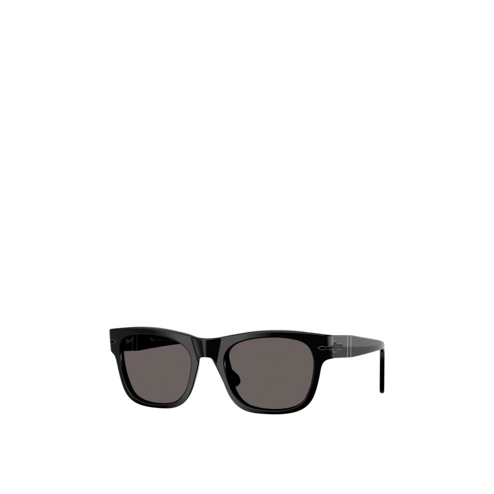 Persol Rectangular Sunglasses - Male - Sunglasses - Black - 52 Mm - Accessories
