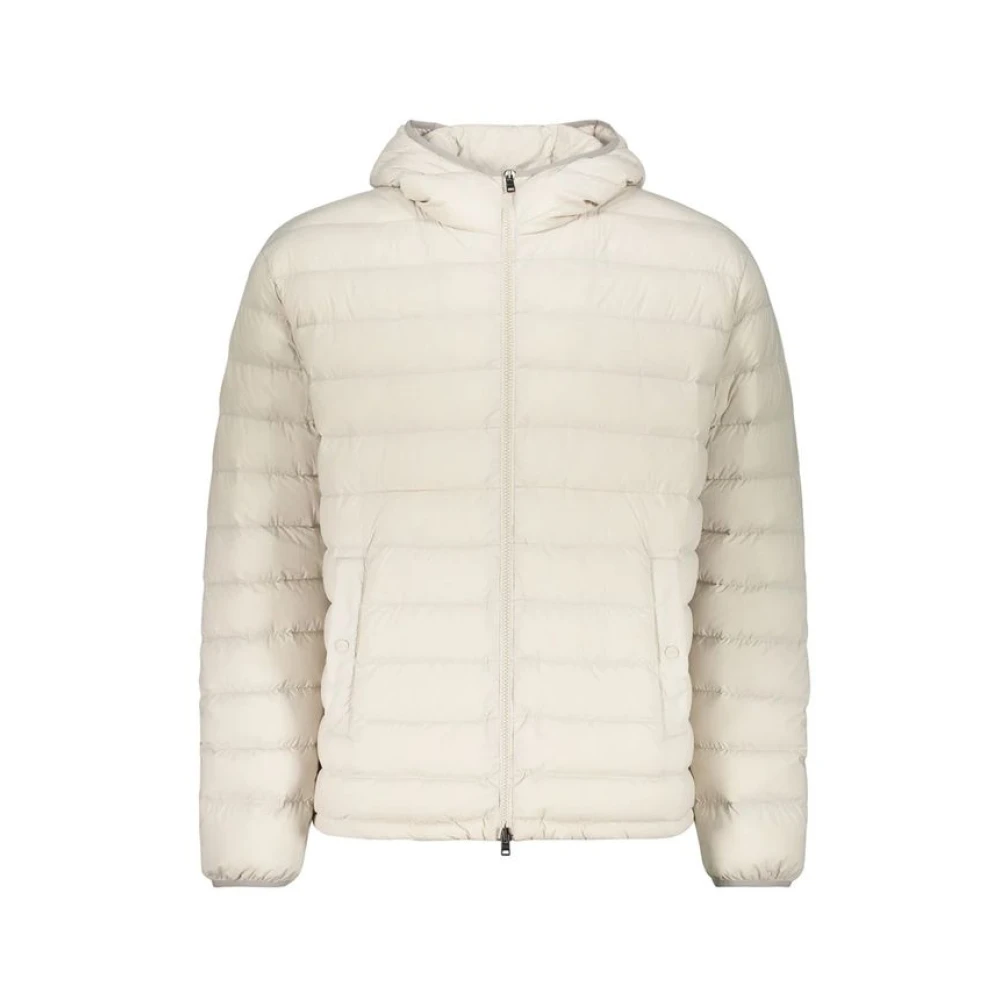 Herno Men's White Down Jackets, L, Bicolor Polyamide Shell Jacket