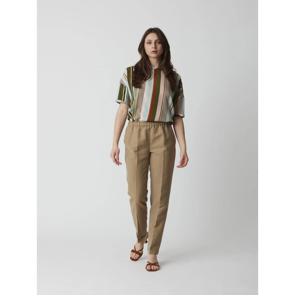Aspesi Casual Katoenen Broek Beige Dames