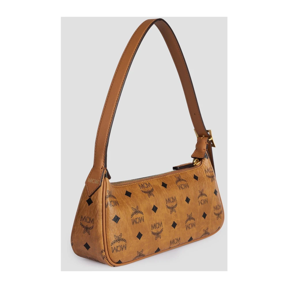 MCM Aren schoudertas in Visetos Brown Dames