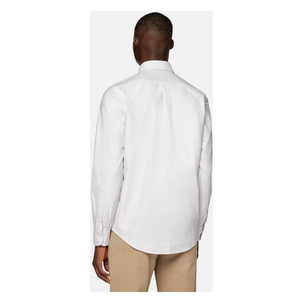 Boggi Milano Regular Fit Oxford Katoenen Overhemd White Heren