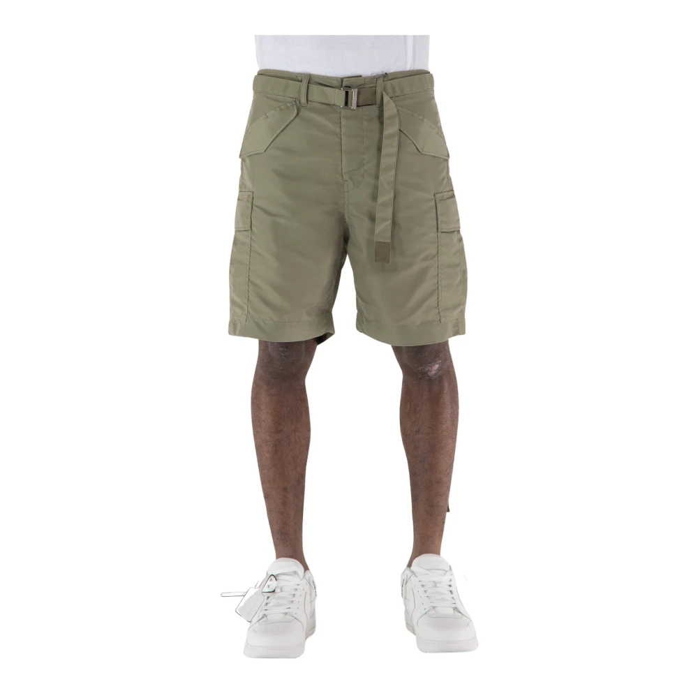 Sacai Nylon Twill Bermuda Shorts Green Heren